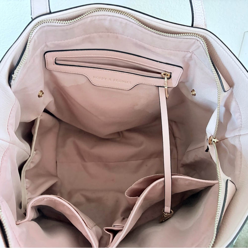 Poppy & Peonies Cream Tote Bag - Picture 3 of 6